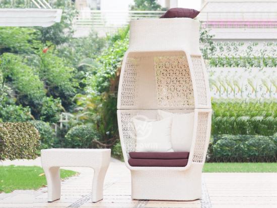 White Rattan Leisure Chairs Set