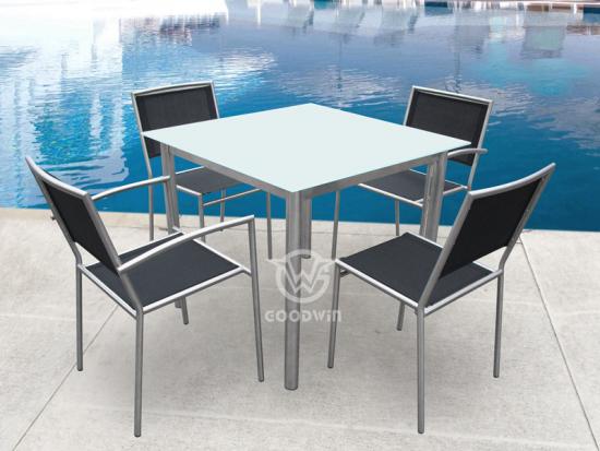 Stainless Steel Frame Dining Set Patio
