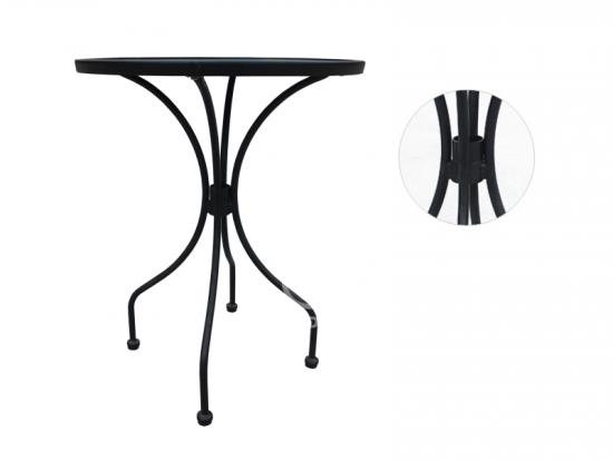Metal Frame Round Glass Dining Table