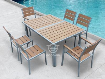 Patio Poly-wood Extendable Dining Table Set