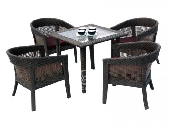 All Weather Rattan Square Dining Table Set