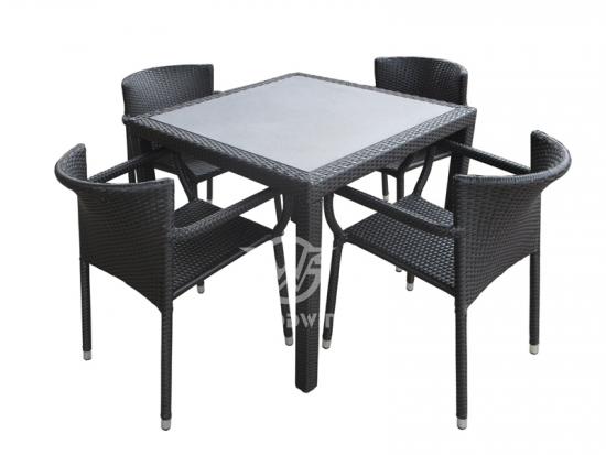 4 Seat Wicker Rattan Dining Set For Outdoor