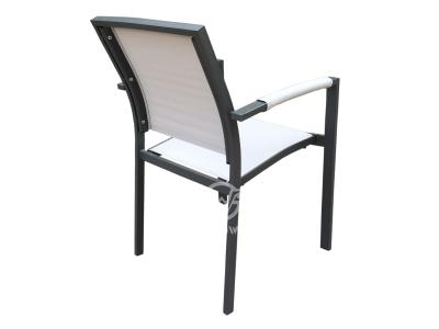 إطار ألومنيوم مقاوم للأشعة فوق البنفسجية مع كرسي بذراعين من نسيج Textilene
