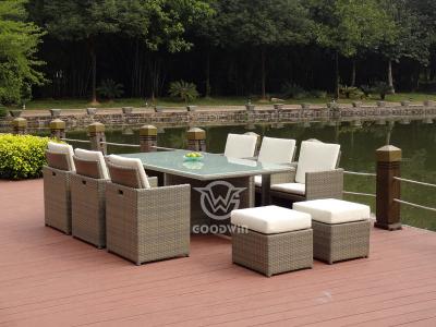11 Pieces Outdoor Furniture Wicker Rattan Dining Set