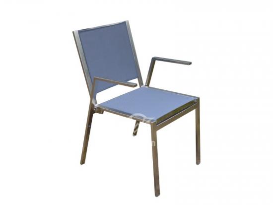  Stainless Steel Frame Textilene Dining Chair Outdoor