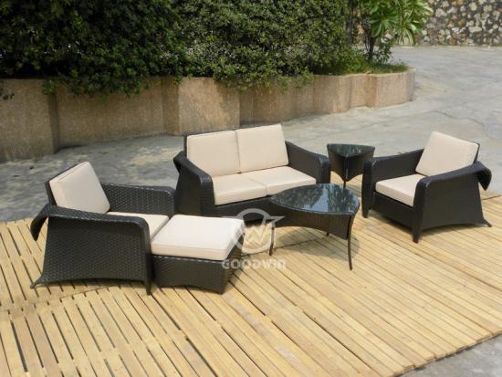 Outdoor Rattan Sofa Set With Cushions