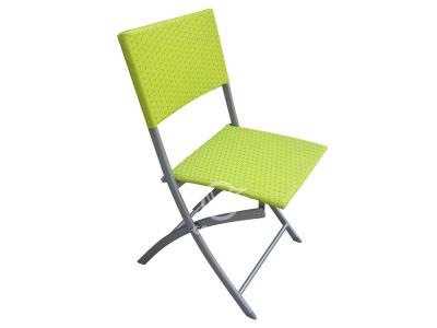 Fold-able Steel Frame Rattan Dining Side Chair