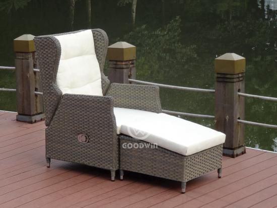 Balcony Rattan Furniture Recliner Chair Set